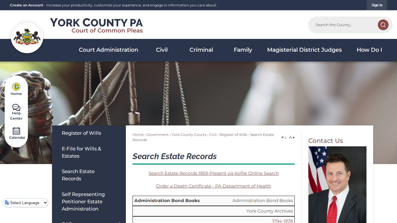 Search Estate Records | York County, PA